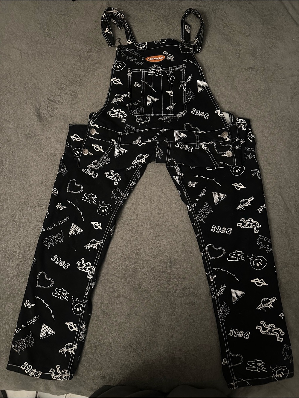 Black Graphic Overalls